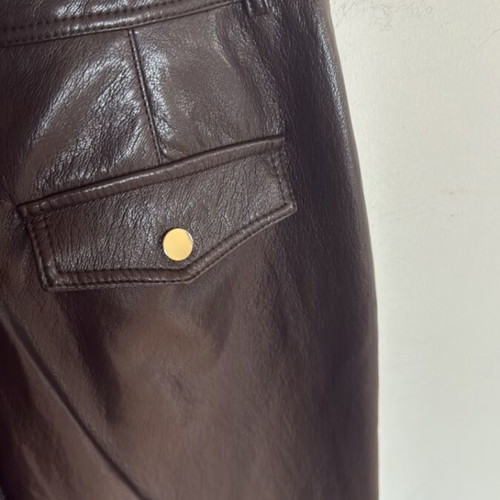 Zara brown leather-look pants new size M