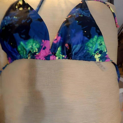 Colourful 2XL Halter Bikini Top like new
