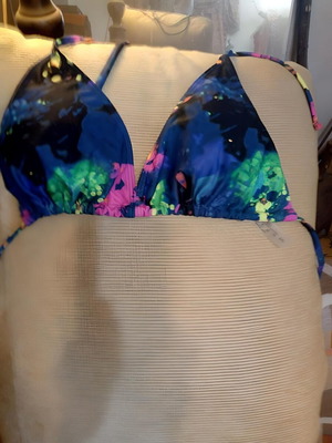 Colourful 2XL Halter Bikini Top like new