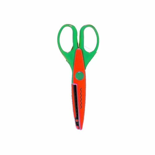 Zigzag craft scissors 13.5cm green - red new