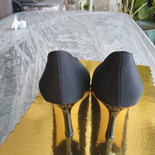 Sante black satin pumps used, size 38