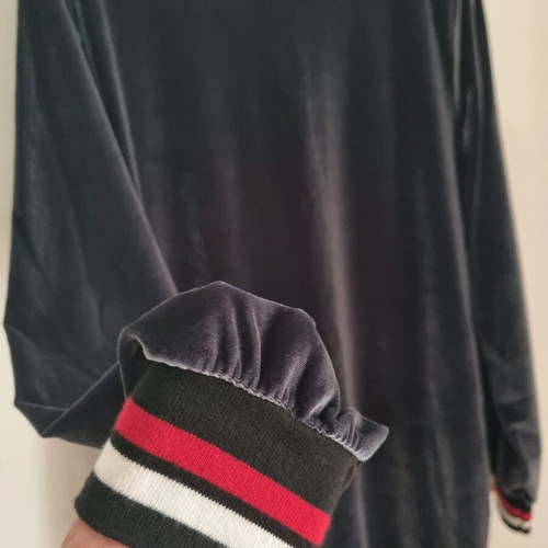 Velvet blouse dress like new with sporty details, size XL