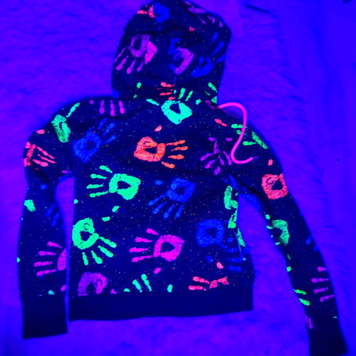 Cyberdog Psychedelic hoodie jacket medium like new, fluo