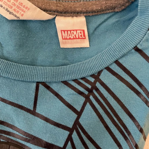 Marvel Spider-Man long sleeved t-shirt like new, age 6-8, gray turquoise