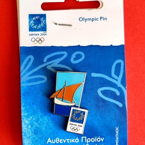 Olympic pin set Athens 2004 new, 6 sailing ship designs
