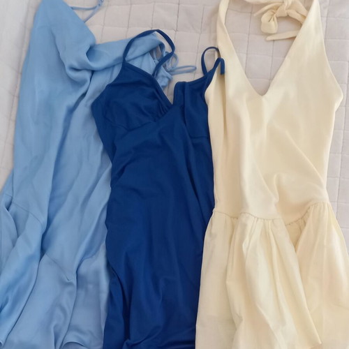 Zara mini dresses set of 3, blue and yellow