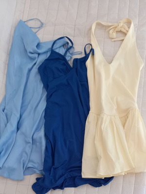 Zara mini dresses set of 3, blue and yellow