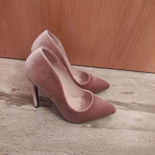 Velvet 10cm heels used, size 37, pink
