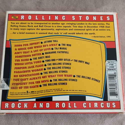 The Rolling Stones Rock and Roll Circus CD like new, 19 tracks