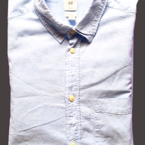 H&M Linen Shirt Regular Fit Men M Turquoise New