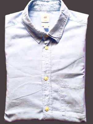 H&M Linen Shirt Regular Fit Men M Turquoise New