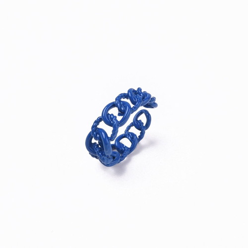Open metal ring chain-shaped blue, new