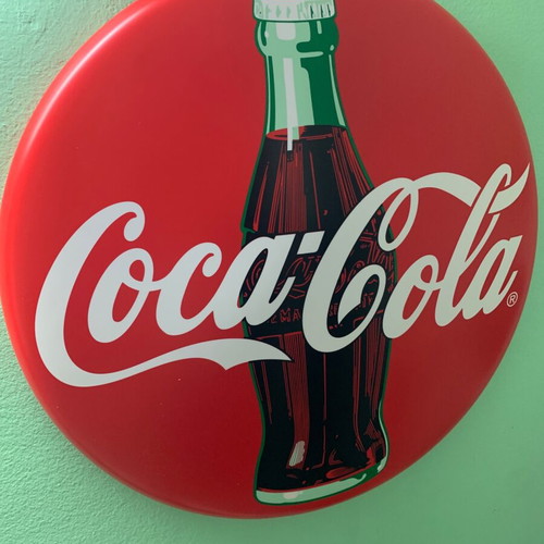 Coca Cola plastic wall sign like new, 45.5x45.5 cm