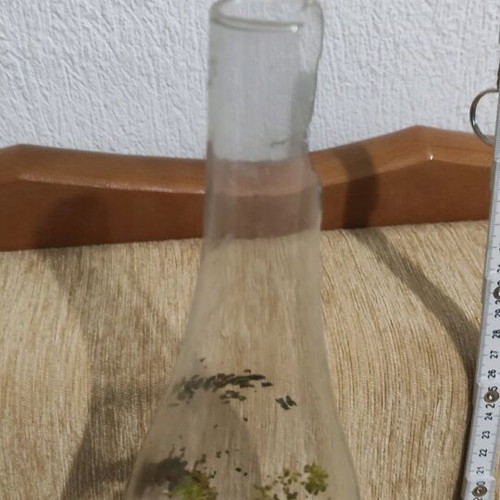 Ceramic lamp used with broken glass chimney decorative