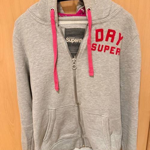 Superdry women's hoodie jacket like new, gray, size L