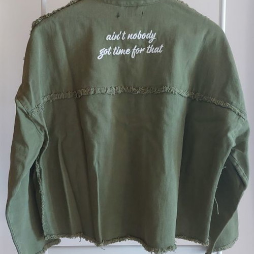 Stradivarius women's outerwear used, olive color, size M