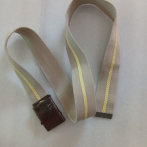 Canvas women's belt with yellow sequins, used, beige, 105 cm