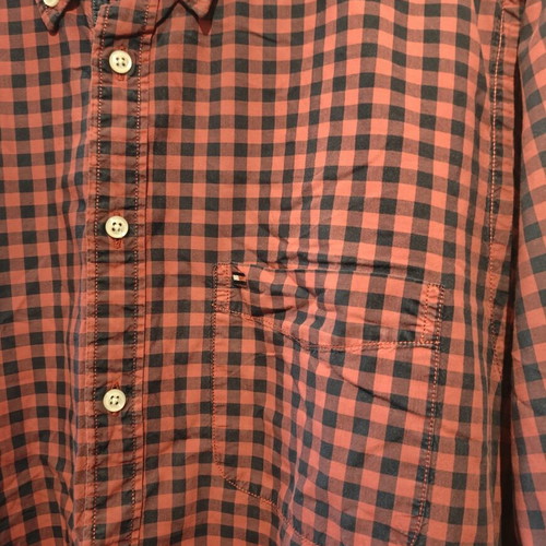 Tommy Hilfiger Cotton Checked Shirt used, red, size L