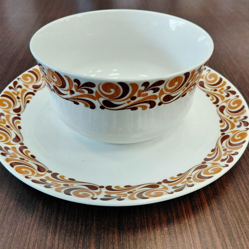 Vintage Ionian sugar bowl and bowl set used, 1970s