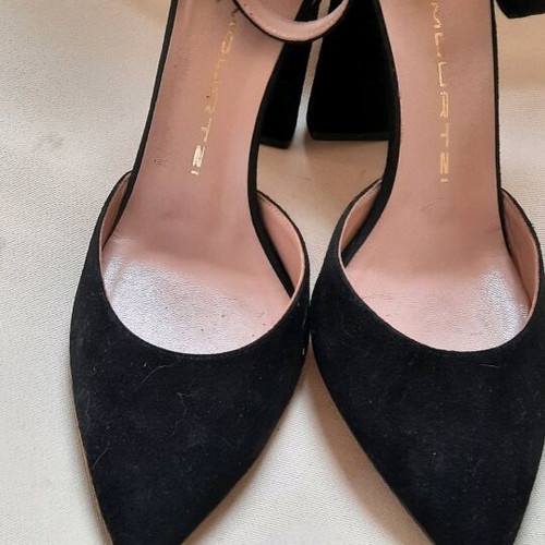 Mourtzi black suede pumps size 38 new