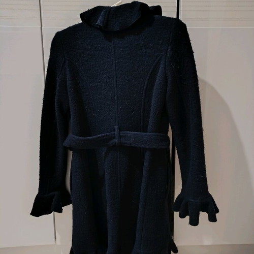 Dark blue coat XS like new with ruffles