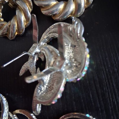 Lot of vintage costume jewelry earrings and bracelets