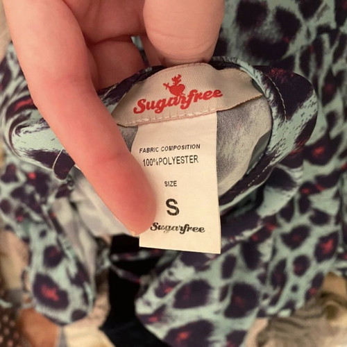 One-piece shorts SugarFree like new, purple and turquoise