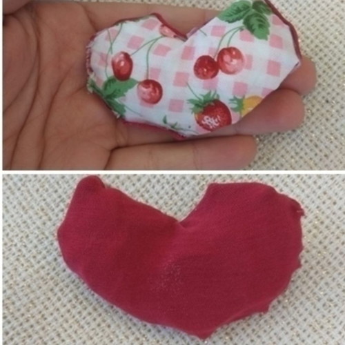 Fabric heart-shaped fridge magnet new