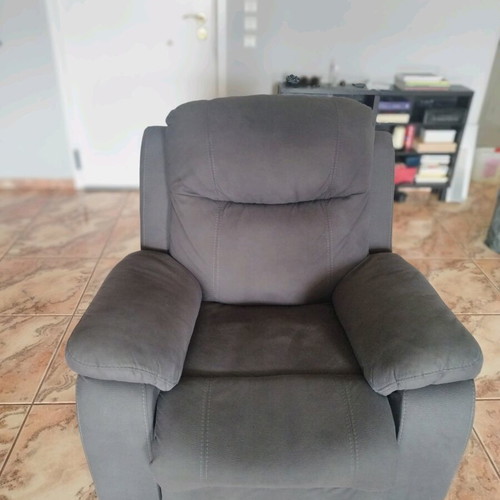 Recliner armchair graphite gray, like new, ecoleather fabric