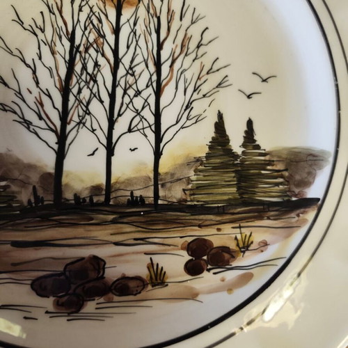 Decorative handmade platter used, 30 cm diameter