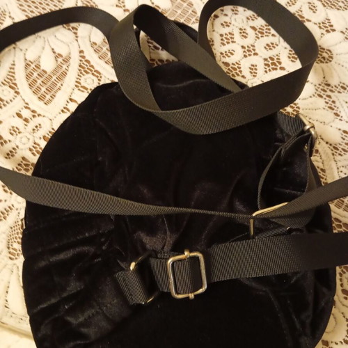 Black velvet backpack like new