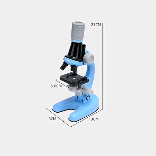 Scientific children's microscope with 3 magnification levels and tool set new