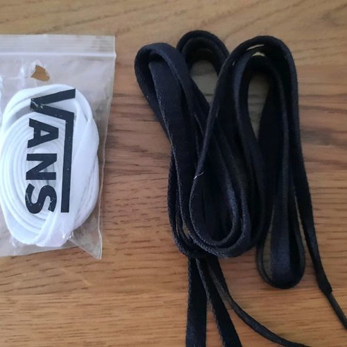 Vans shoelaces 2 pairs athletic used, black and white