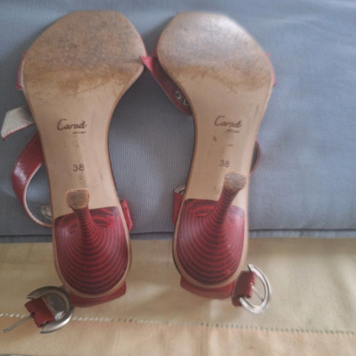 Carad Shoes red sandals used, 8cm heel size 38