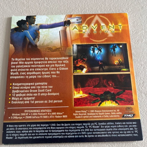 Dvd Rom Advent Rising new, full game, 8GB, PC Master