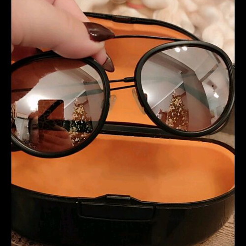 Sunglasses new, black with silver mirror Atasun optic