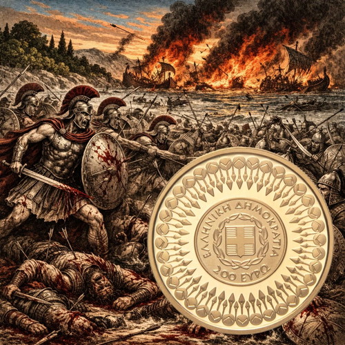 Greece 2020 Gold 200 Euro Coin Persian Wars Proof
