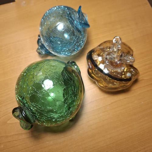 Glass decorative pomegranates like new