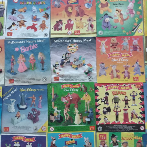 McDonalds Happy Meal Paper Inserts 30pcs used, 90s vintage