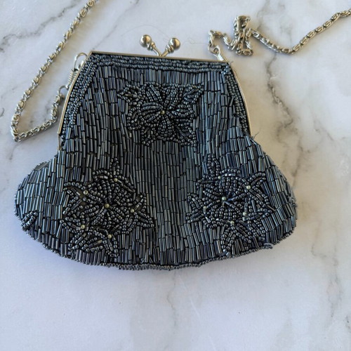 Women's grey embroidered shoulder bag like new
