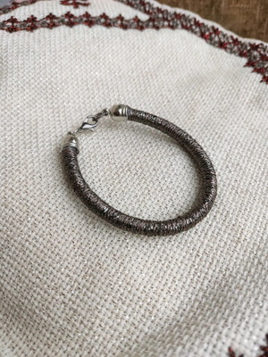Handmade silver lurex rope bracelet made to order