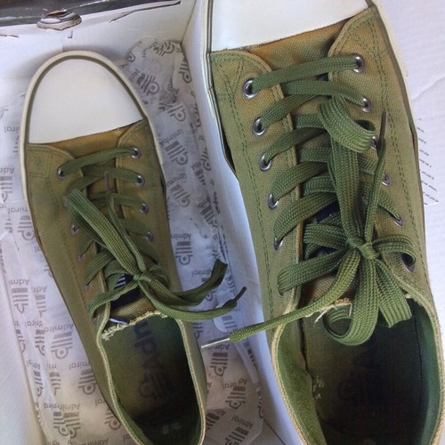 Two pairs of Admiral men's shoes used, size 43, green and yellow