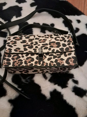 Animal print crossbody bag like new, beige and brown