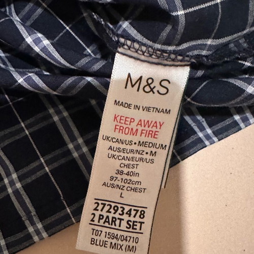 Marks & Spencer pajama top new, size L