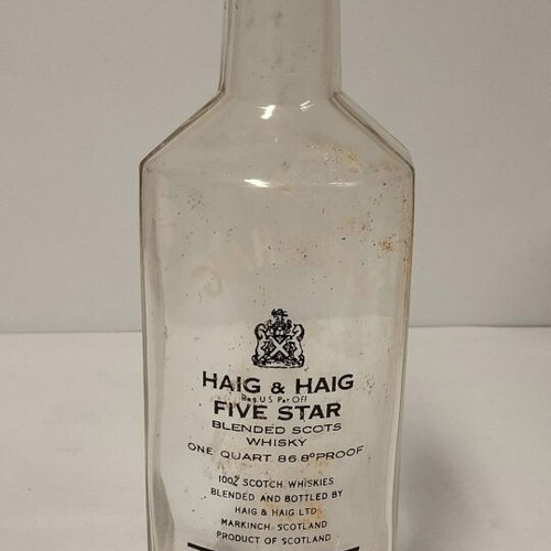 Vintage Haig & Haig Five Star whiskey bottle used