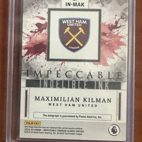 Panini Impeccable Maximilian Kilman autograph card /99