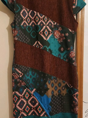 Baba Design dress short-sleeved used, multicolor green