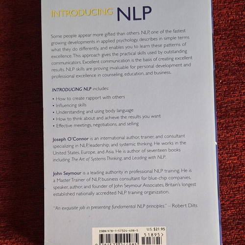 Introducing NLP by Joseph O'Connor & John Seymour new