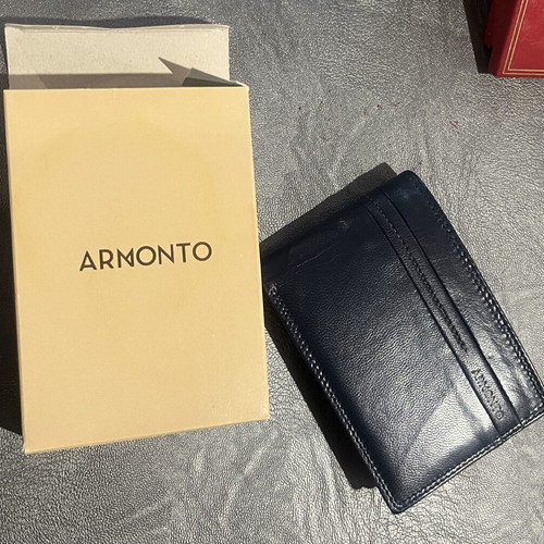 Armonto leather wallet new, black blue