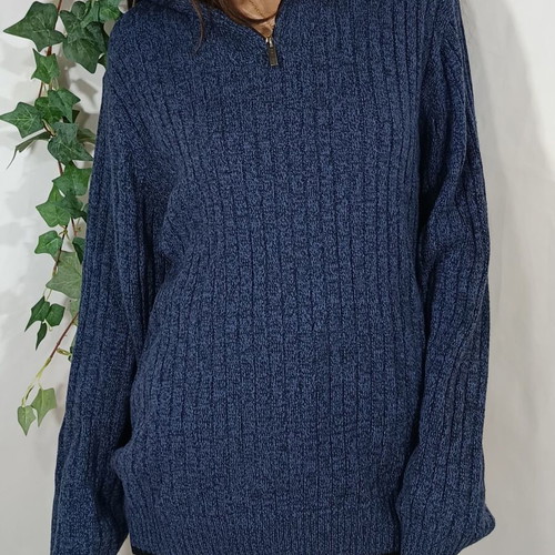 NGS Men’s Knitted Sweater Blue Half Zip Like New